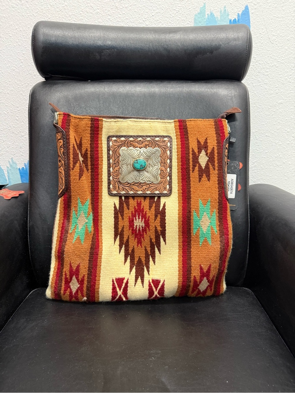 American Darling Southwestern Pattern Crossbody Bag - Brown, Cream & Turquoise